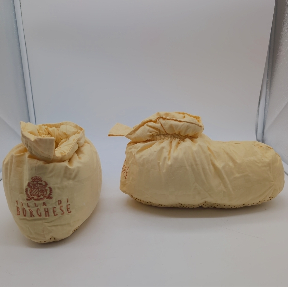 Villa Borghese Down Filled Guest Slippers One Size 10in Sole Look New
